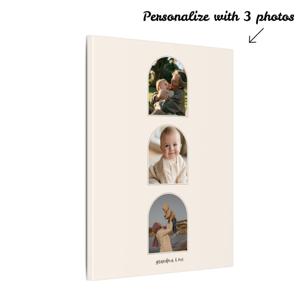 Grandma & Me – Three Photo Personalised Canvas Gift