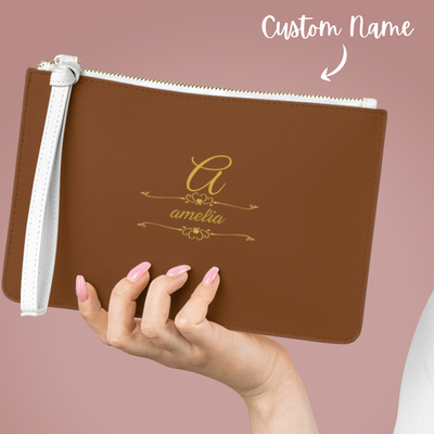 Personalized Clutch Bag, Custom Makeup Bag