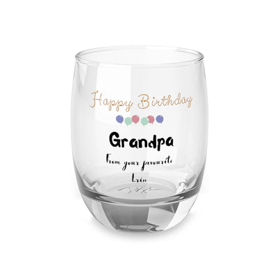 Whiskey Glass Grandpa with Names - Happy Birthday