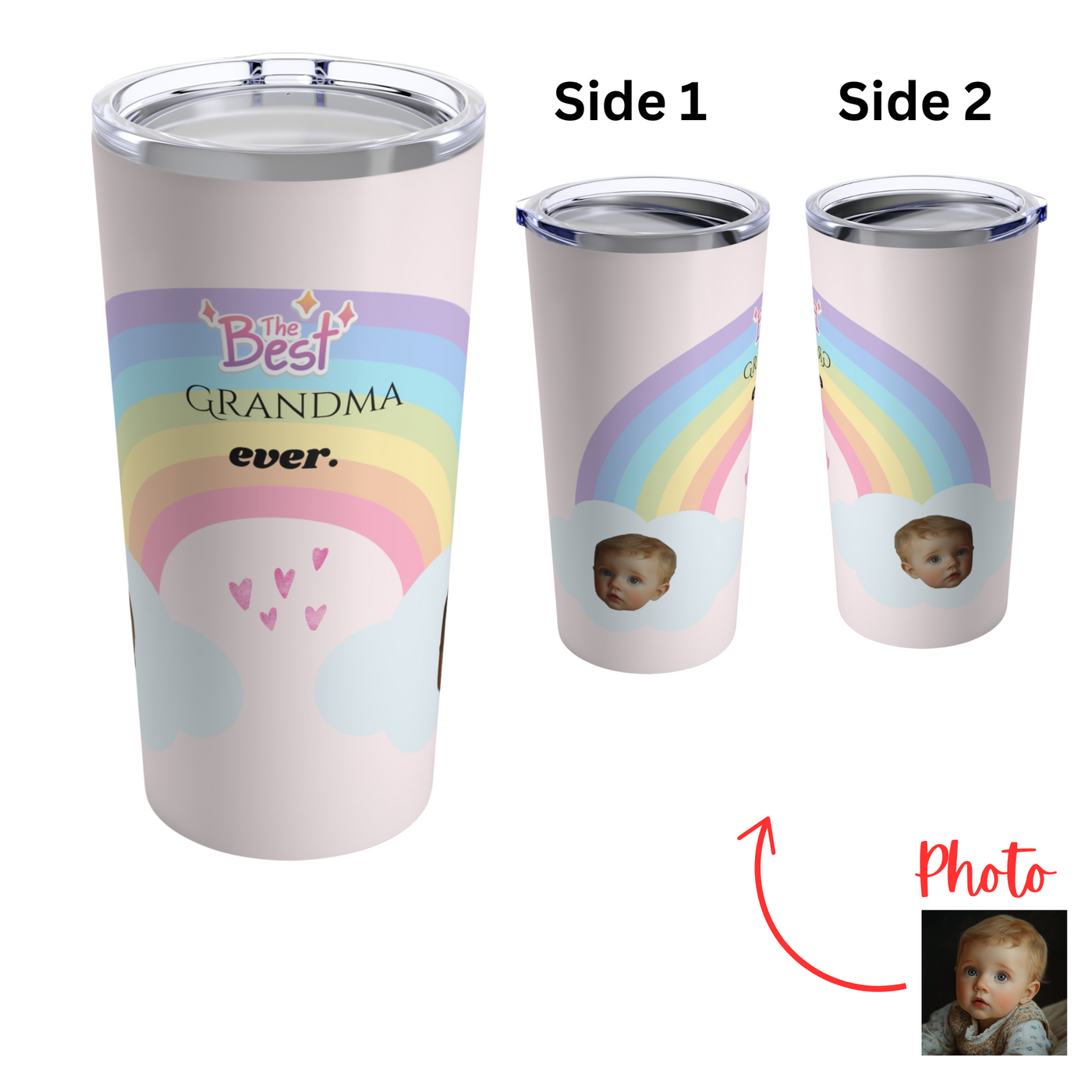 Personalized Photo Grandma Tumbler 