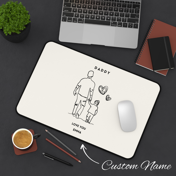 Personalised Dad Photo Desk Mat – Dad & Child