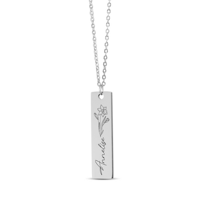 Birthflower Necklace, Personalized Necklace