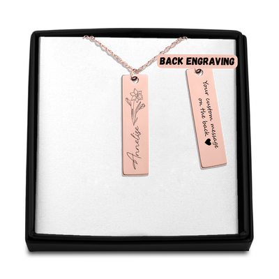 Birthflower Necklace, Personalized Necklace