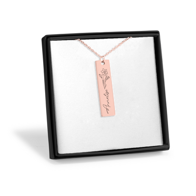 Birthflower Necklace, Personalized Necklace