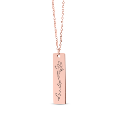 Birthflower Necklace, Personalized Necklace